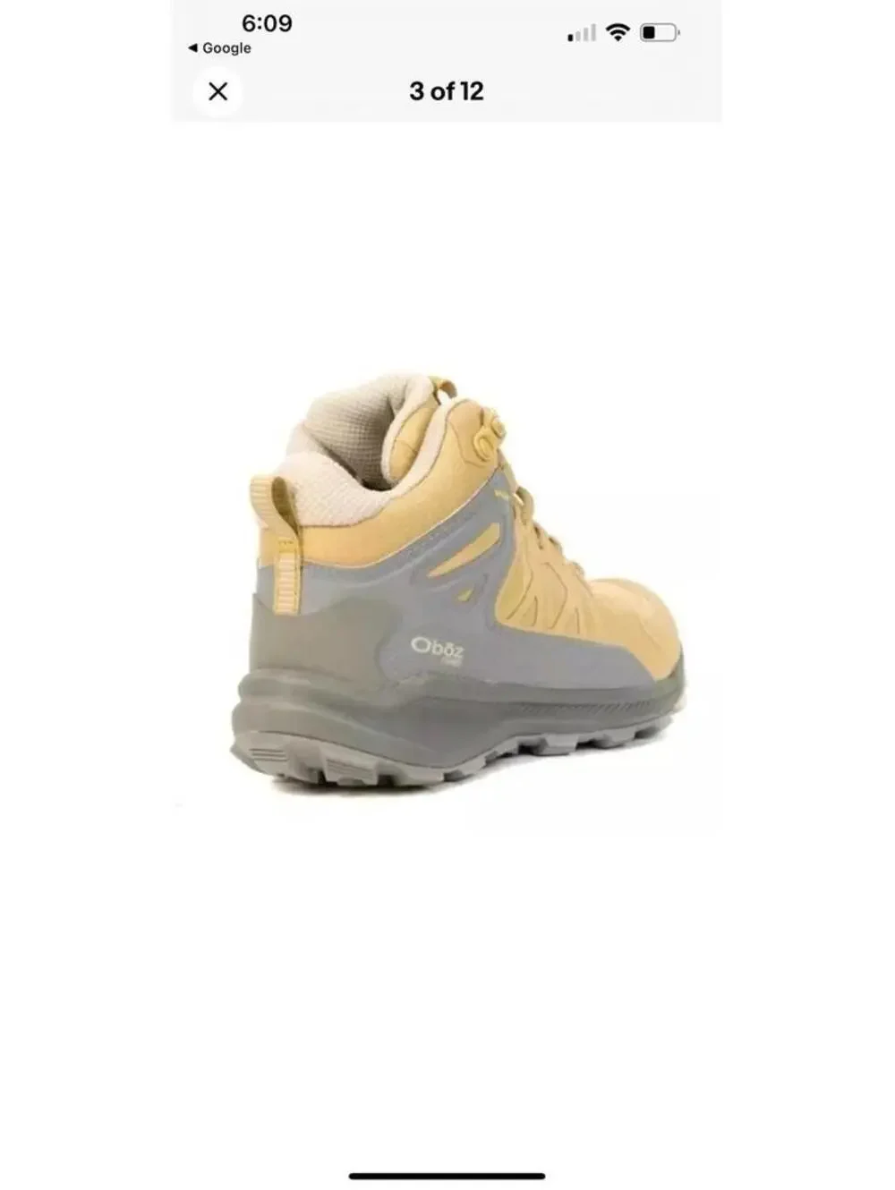 $179 Oboz Women's Size 6.5 Katabatic Mid Acorn Waterproof Trail Boots 46002